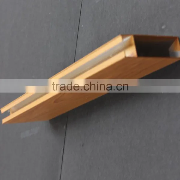 Nitric Acid Resistance Wood Grain Suspended Metal Strip Ceiling Aluminum Square Tube Screen Ceiling Panel photo-2