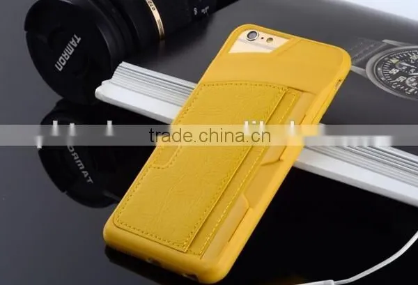 2015 New Design for IPhone 6 Back Cover Leather Case With Card Slot, Card Slot Back Cover for IPhone 6 photo-2
