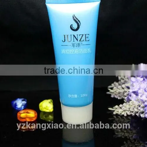 Plastic Material and Screen Printing Surface Handling Transparent Tube With Plug Cosmetic Tube Packaing