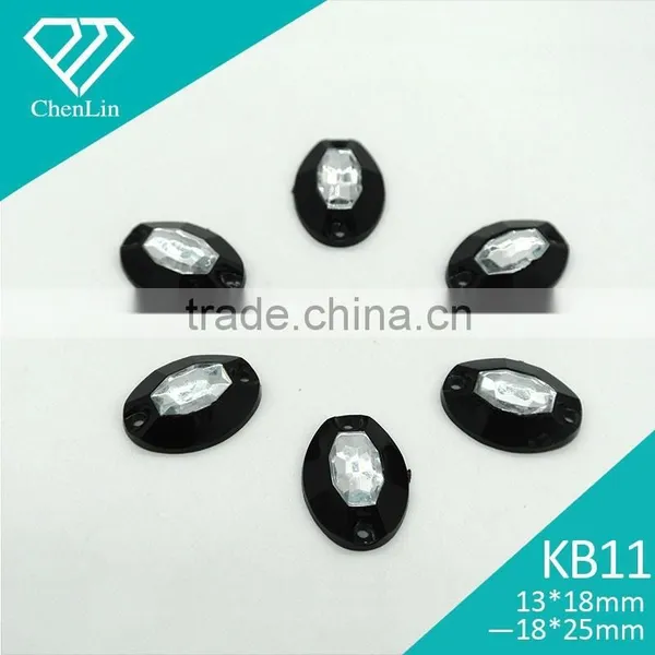 KB11 Two Levels Oval 13*18mm Flat Back Sew on Acrylic Rhinestones for Fashion Decoration, Craft Making, Garment Bags Accessories
