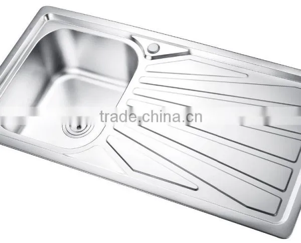 SC-129 China Supplier Most Hotsale Single Bowl Stainless Steel Sink With Drain Board photo-4