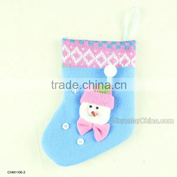 Colorful Merry Christmas Socks Candy Bag Snowman Decoration photo-3
