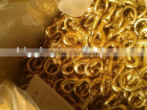 Solid Brass Snap Hooks - Brass Swivel - Quick Release, Spring Snap, Round Rings