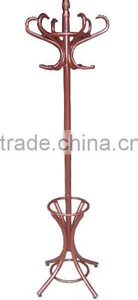 C190 Discount Vertical Wooden Coat Hanger Stand With Round Holder