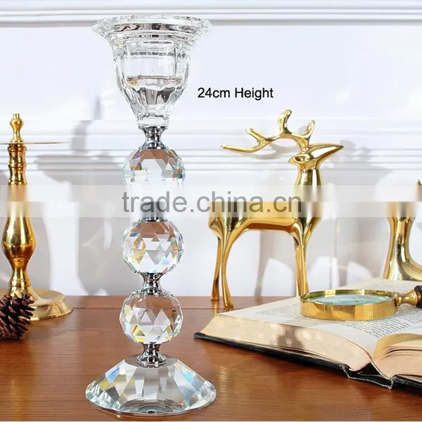 Yiwu Market Crystal Glass Candlestick Holder With Ball Poles Stand R-3020 photo-6