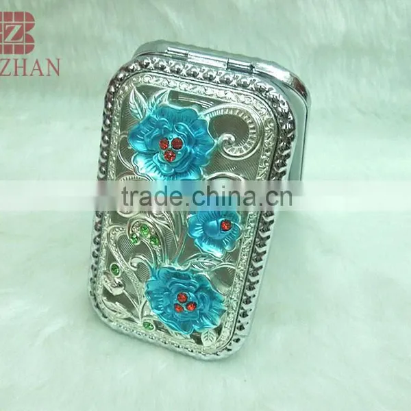 Charm Makeup Rhinestone Mirror/antique Design Compact Mirror/portable Retro Makeup Mirror photo-2