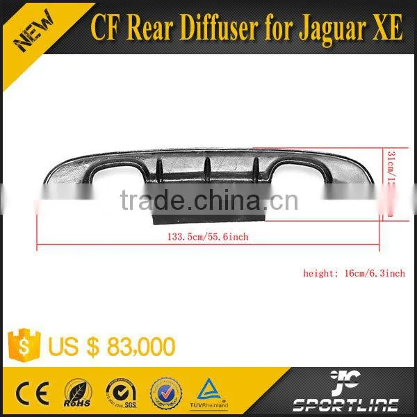 JC Sportline Auto Carbon Fiber Quad Exhaust Rear Bumper Diffuser for Jaguar XE 2015 2016