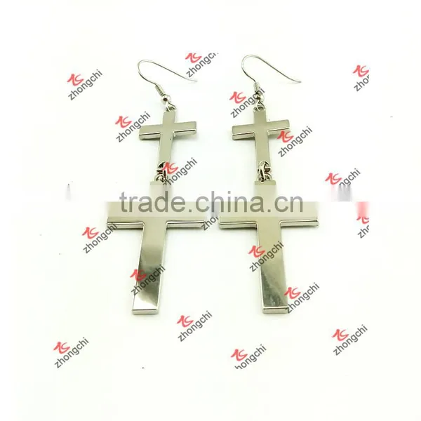 Fashion Zinc Alloy Cross Earrings for Gifts (CEG51031) photo-2