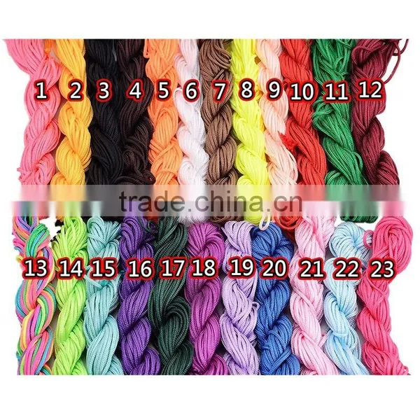 Can Mix Colors,1.5mm Diameter Shamballa Bracelet Multicolor Nylon Cord Chinese Knot Beads Bracelet Ropes
