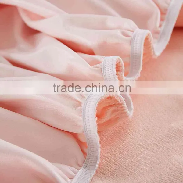 100% Cotton Queen Size Elastic Waterproof Bed Terry Fitted Sheet photo-6
