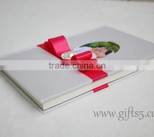 Custom Handmade Wholesale Wedding Guest Books With Silk Hardcover photo-5