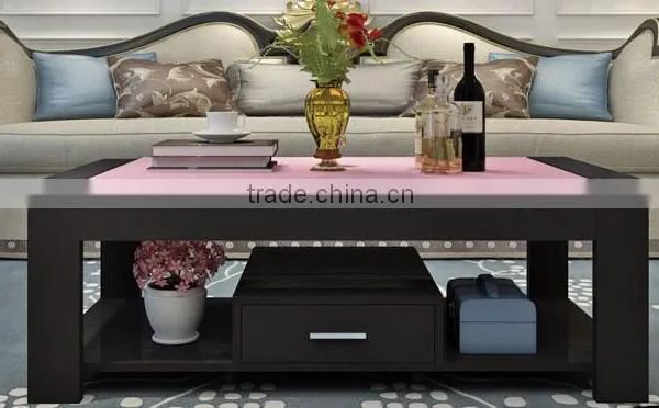Wooden Particle Board Coffee Table With 8mm Tempered Glass photo-2