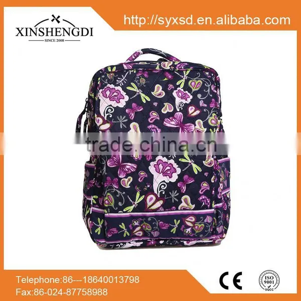 New Design Cotton Floral Quilted Textile Printing Side by Woman Oem Girls Haversack photo-4