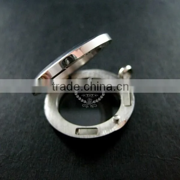 25mm High Quality Round Glass Magnetic Closure Stainless Steel Silver Memory Photo Locket for Charms Floating 1820098 photo-5