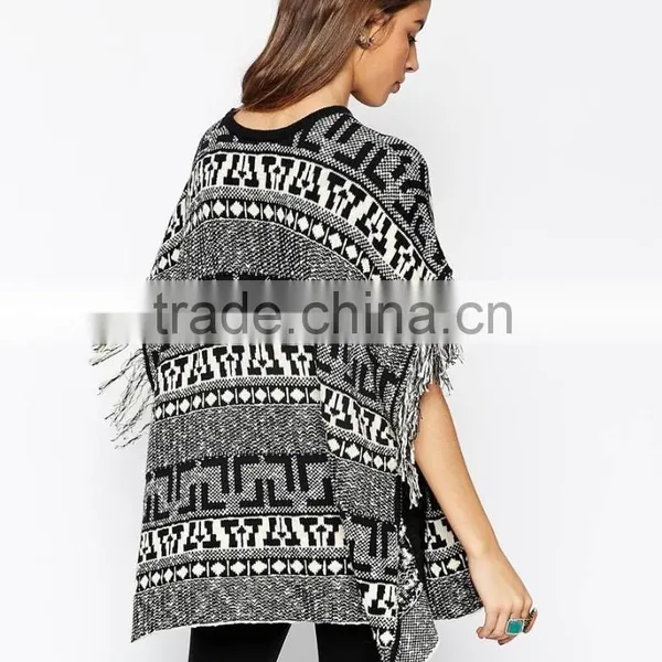 2015 High Latest Fashion Design Wool Shawl With Fringes photo-3