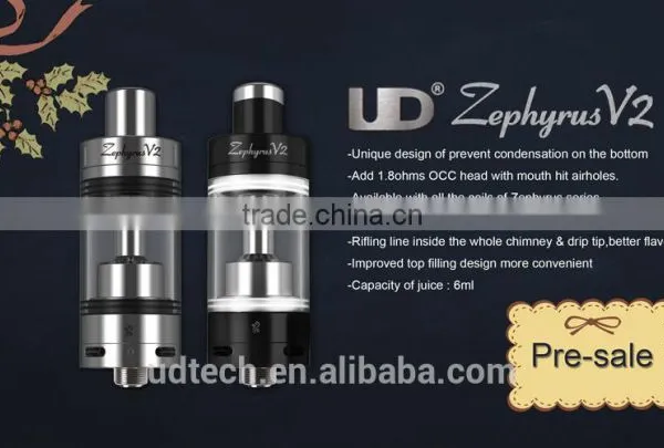 2016 ud New Most Popular Vaporizer Zephyrus v2 Rebuildable Atomizer Prevent Condensation Bigger Build Deck 1.8ohms OCC Head photo-5