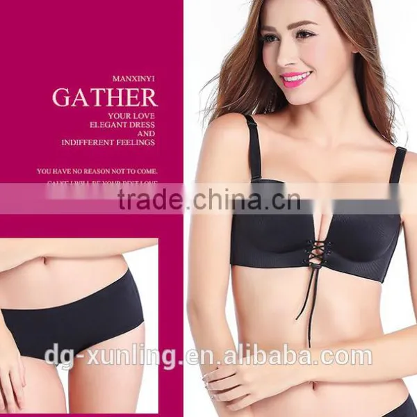 Push up Self-adhesive Cloth Silicone Bra Ladies Sexy Panty and Bra Sets photo-2