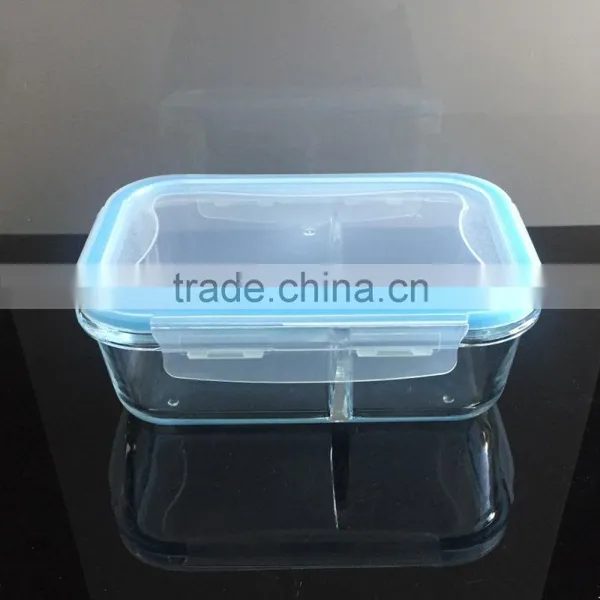 1L Hi-borosilicate Square Glass School Bento Lunch Box Leakproof photo-2