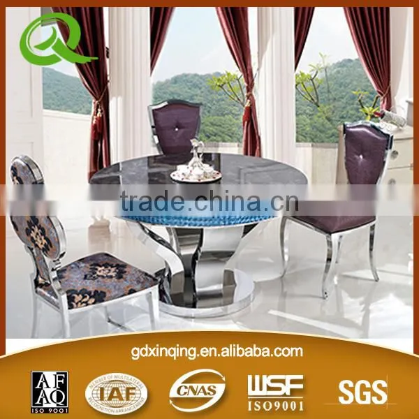TH347 Modern Design Round Tempered Glass Dining Room Table photo-4