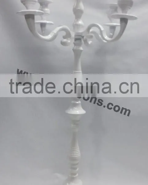 White Finish Aluminum Polish Five Arms Candelabra photo-6