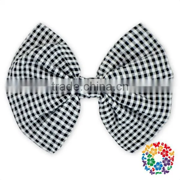 Grosgrain Boutique Hair Bow Seersucker Gingham Hair Bows for Girls Boutique photo-3