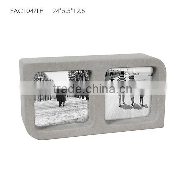 Scandinavian Modern Double Side Concrete Photo Picture Frame for Wedding Gifts photo-2