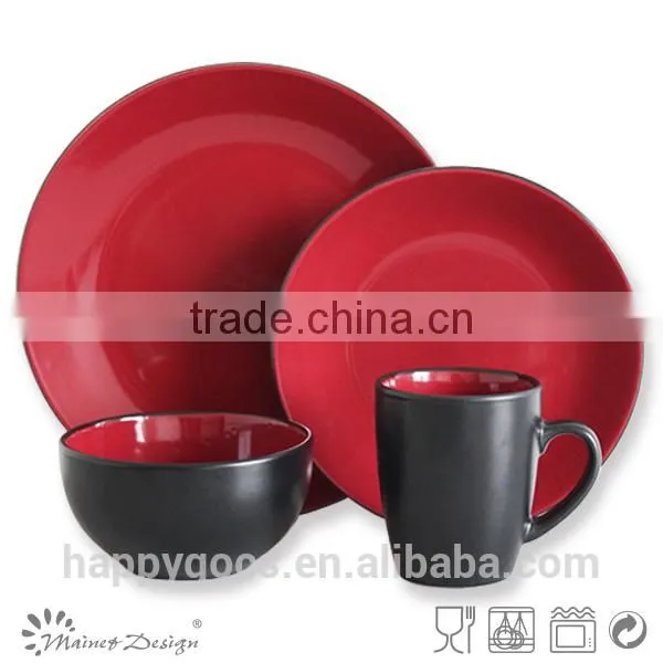 16pcs Dinnerware Set Manufacturer Two Tone Black Blue photo-2