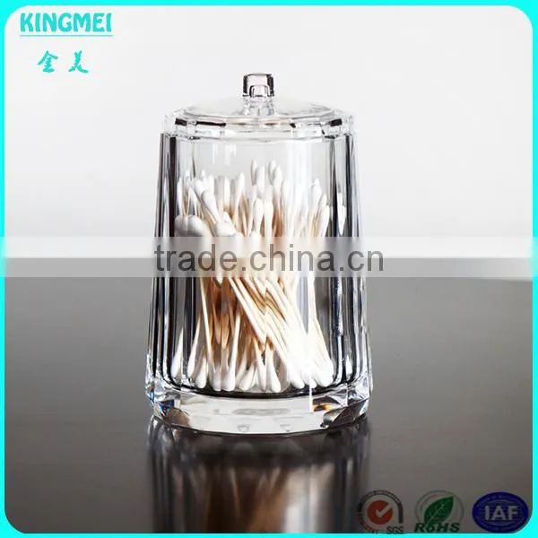 Red Acrylic New Product Round Swab Box,toothpick Box With Lid photo-2