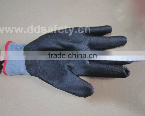 DDSAFETY2016 Hot Sale PU Coated Working Glove Grey Nylon Liner photo-2