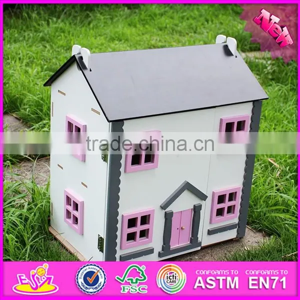 2016 Hot Item Kids Wooden Small Toy House, Top Fashion Baby Wooden Small Toy House W06A154 photo-2
