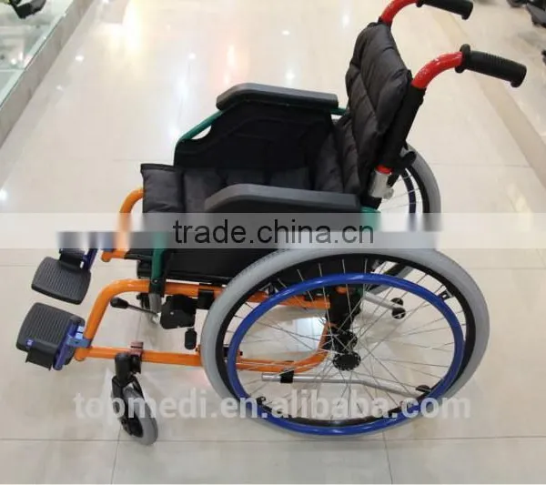 Topmedi Homecare Folding Manual Aluminum Light Wheelchair for Disabled Children photo-3
