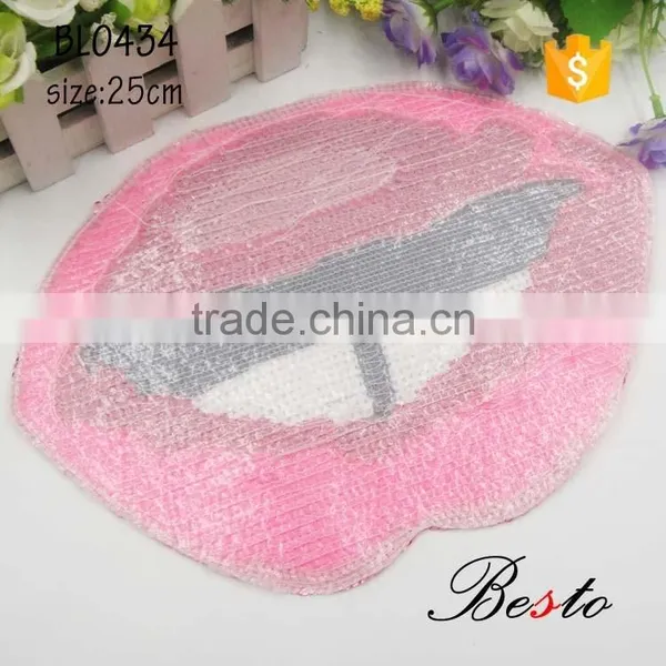 Unique Sexy Pink Lip Sequin Appliques for Kids Clothing photo-2