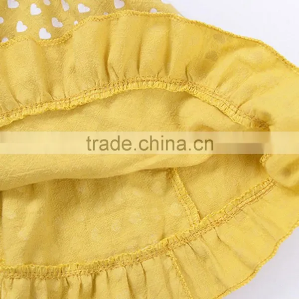 2017 New Design Hot Sale Summer Dress 2017 Wholesale Cotton Clothing Boutique Custom Kids Sleeveless Baby Little Girl Gold Dress photo-5