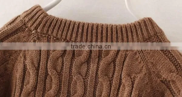 Army Green Round Neck Boys Combat Pullover Sweater photo-5
