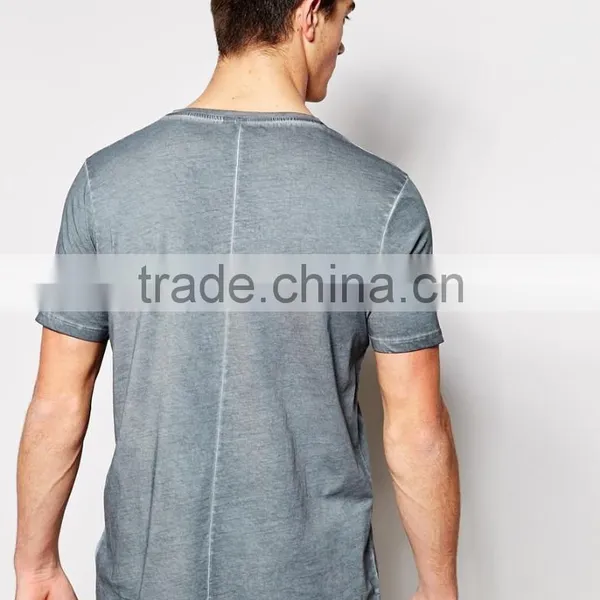 Longline t Shirt Enzyme Wash T-shirt and Step Hem photo-2