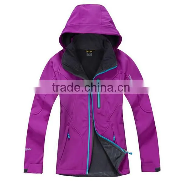 OEM ODM Customize Brand Women Outer Sports Polyester Soft Shell Jacket photo-6