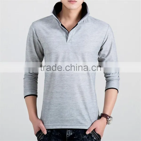 New Fashion Solid Color Mens Polo Shirt, Long Sleeve Turn Down Collar Polo Shirt, Slim Fit Quick Dry Polo Shirt for Men photo-3