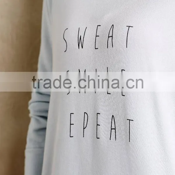 Wholesale Routine Sweatshirt Ladies Plain Pullover Sweatshirt Without Hood photo-5