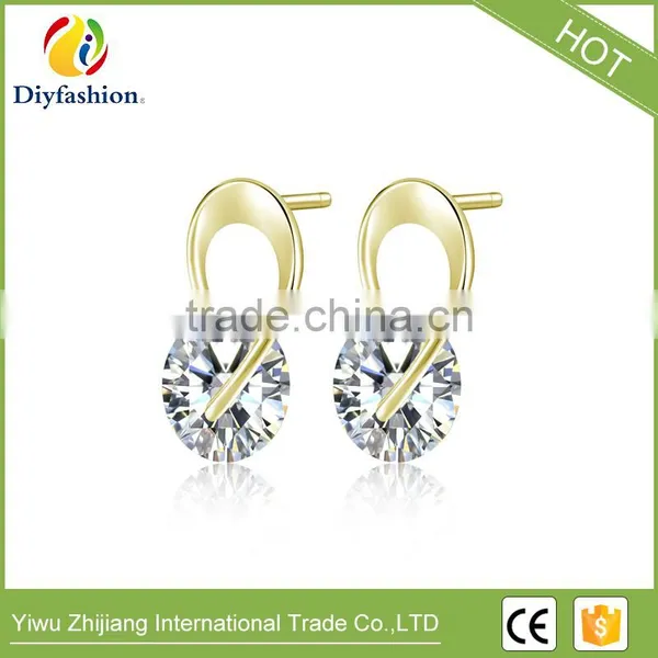 Cubic Zirconia Diamond Rotary Stud Earrings for Women photo-2