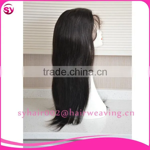Unprocessed Real Virgin Hair Long Black Straight Hair Wig photo-2