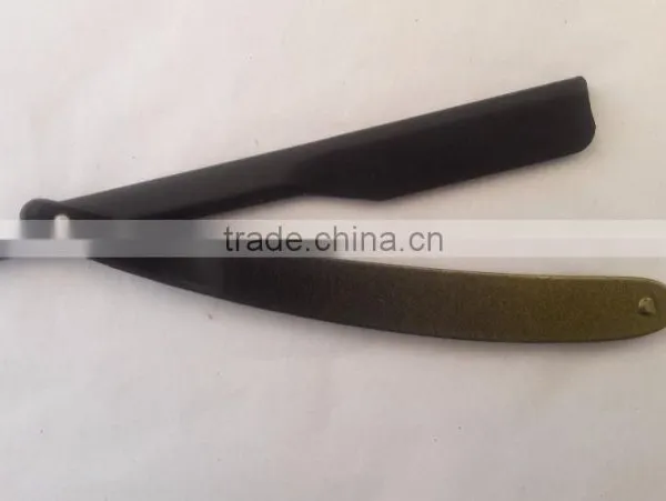 single blade stainless steel matt Black shaving razor with texture coated handle