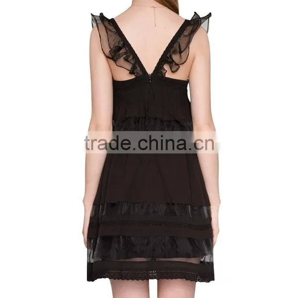Fashion Womens Spaghetti Strap Slim Party Wedding Dresses Ladies Nigerian Elegant Lace Styles Ruffle Dress photo-3