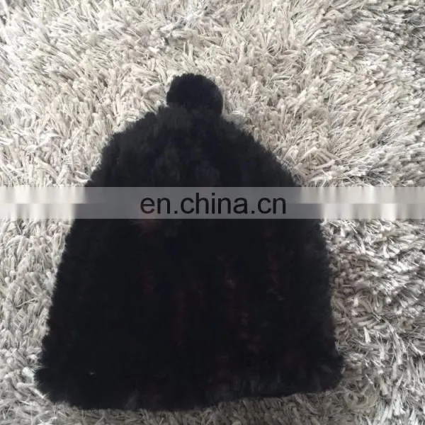 Knitted Mink Beanie Fur Tuque Hat for Women photo-2