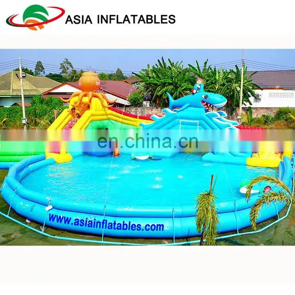 2017 New Water Park On Land With Inflatable Floating Games photo-2