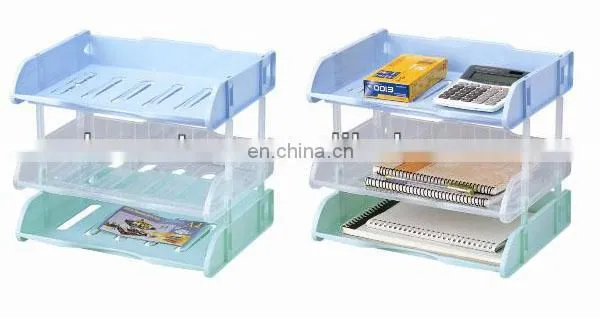 3-layer plastic office files rack
