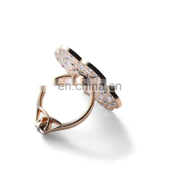 Custom Mobile Phone Diamond Flower Shape Finger Phone Ring Holder photo-5