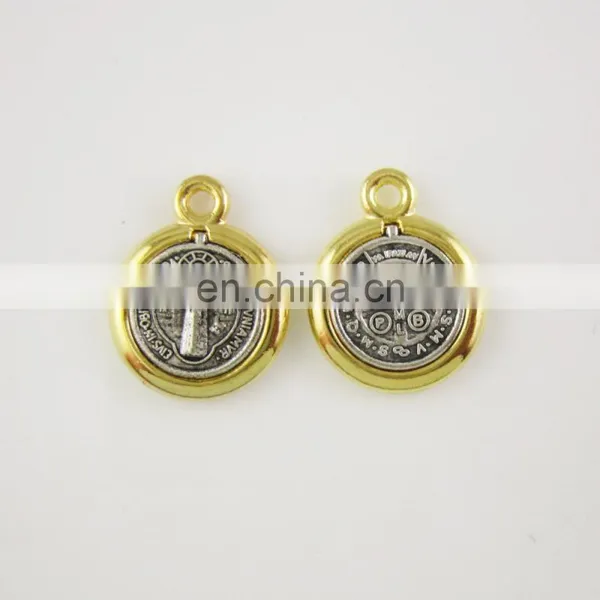 Gold and Silver Tone Saint Benedict Medal Pendants
