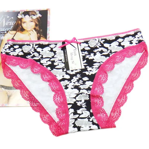 Yun Meng Ni Sexy Underwear Flower Printed Girls Briefs Cotton Panties Sexy Factory Lingerie photo-5