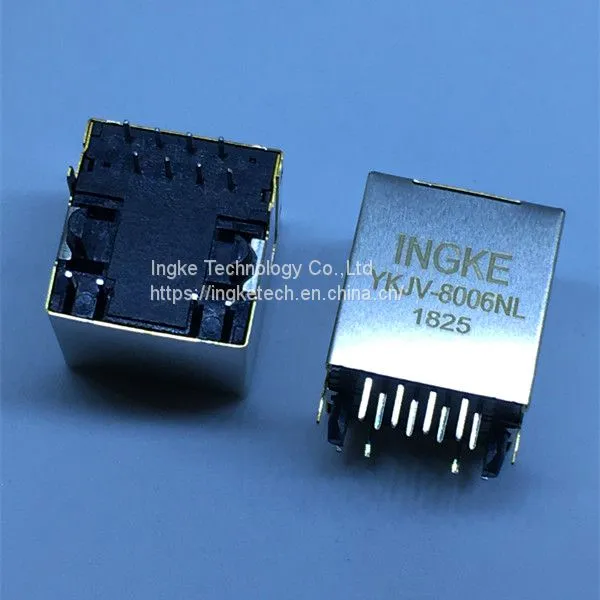 Pulse JD2-0010NL YKJV-8006NL 1 Port Vertical Through Hole 100 Base-T RJ45 Jacks With Magnetics