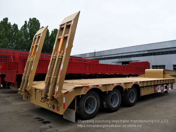 Made in China Gooseneck Low Platform Semi Low Flatbed Trailer Lowbed Truck Trailer for Sale